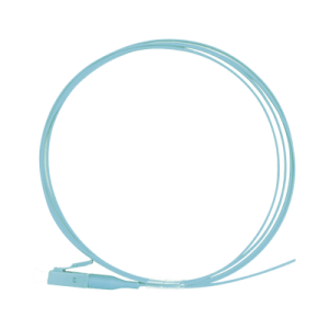 Pigtail de Fibra Óptica Simplex LC, PVC, OM3 50/125, Aqua, 1 metro