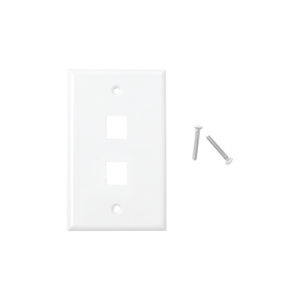 Placa de pared de 2 puertos, Keystone, Color Blanco