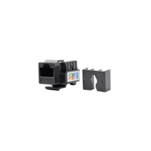 Módulo Jack Keystone Cat5e con terminación 110 (Punchdown) para faceplate - Color Negro