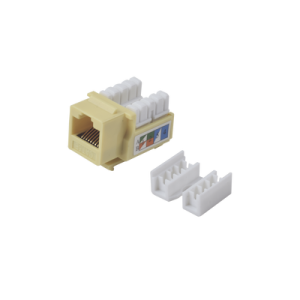 Módulo Jack Keystone Cat5e con terminación 110 (Punchdown) para faceplate - Color Amarillo