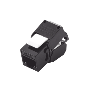 Módulo Jack Keystone Cat5e (toolless), con terminación en ángulo 180 º Color Negro, Compatible con Faceplate y Patchpanel Linkedpro