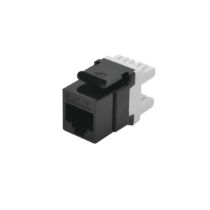 Módulo Jack Keystone Cat5e con terminación en ángulo 180 º Color Negro