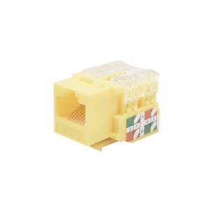 Módulo Jack Keystone Cat6 con terminación 110 (Punchdown) para faceplate - Color Amarillo
