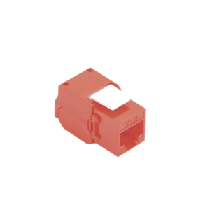 Módulo Jack Keystone Cat6 (toolless), con terminación en ángulo 180 º Color Rojo, Compatible con Faceplate y Patchpanel Linkedpro