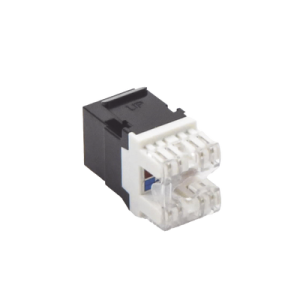 Módulo Jack Keystone Cat6 con terminación en ángulo 180 º Color Negro