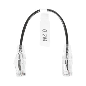 Cable de Parcheo Slim UTP Cat6 - 20 cm Negro Diámetro Reducido (28 AWG)
