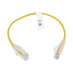 Cable de Parcheo Slim UTP Cat6 - 30 cm Amarillo Diámetro Reducido (28 AWG)