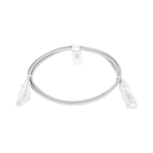 Cable de Parcheo Slim UTP Cat6 - 1 metro, Gris, Diámetro Reducido (28 AWG)