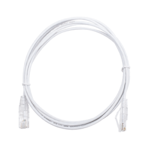 Cable de Parcheo Slim UTP Cat6 - 2 m Blanco Diámetro Reducido (28 AWG)