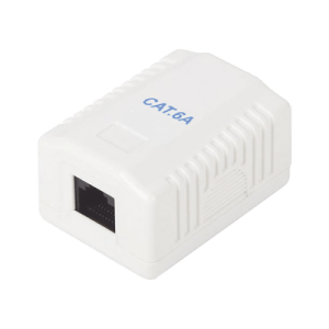 Caja de pared con 1 puerto, incluye 1 jack UTP Cat6A