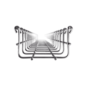 Bandeja tipo malla 66/100 mm, con acabado Electro Zinc, hasta 105 cables Cat6, tramo 3 m