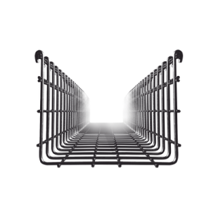 Charola tipo malla 116/200 mm, con acabado Electro Zinc, hasta 369 cables Cat6 tramo 3 m