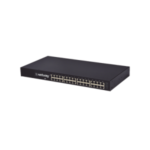 Midspan de 16 puertos, montaje en rack de 19". Ofrece alimentación PoE a los dispositivos alcanzando distancias de hasta 600m.