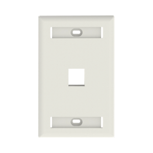 Placa de Pared Vertical, Salida Para 1 Puerto Keystone, Con Espacios Para Etiquetas, Color Blanco Mate