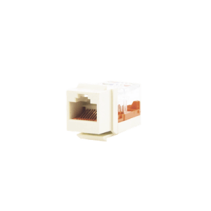 Conector Jack Estilo Leadframe, Tipo Keystone, Categoría 5e, de 8 posiciones y 8 cables, Color Blanco mate
