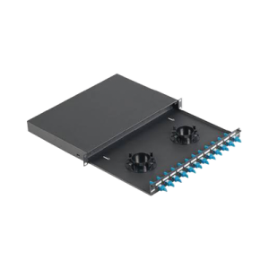 Distribuidor de Fibra Óptica Pre-Cargado con 12 Adaptadores LC Dúplex (24 Fibras), Para Fibra Multimodo OM3/OM4, 1UR
