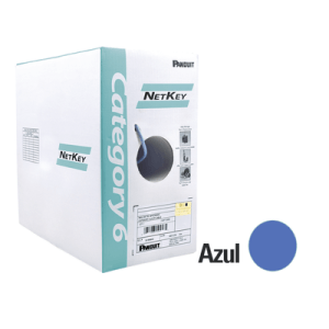 Bobina de Cable UTP 305 m. de Cobre, Azul, Categoría 6 (24 AWG), 1000Mbps, LSZH (Bajo Humo, Cero Halógenos), de 4 pares