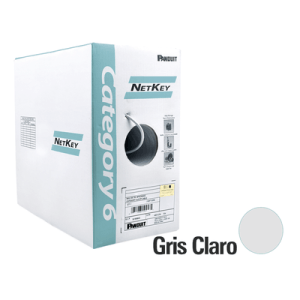 Bobina de Cable UTP 305 m. de Cobre, Gris, Categoría 6 (24 AWG), 1000Mbps, LSZH (Bajo Humo, Cero Halógenos), de 4 pares