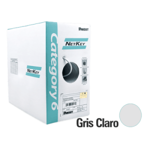 Bobina de Cable UTP 305 m. de Cobre, Gris, Categoría 6 (24 AWG), 1000Mbps, LSZH (Bajo Humo, Cero Halógenos), de 4 pares