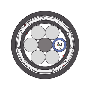 1 Kilómetro de Fibra Óptica Aérea (ADSS) G.652D Armada Anti roedor, Dieléctrica, Monomodo 6 Hilos, Span 200