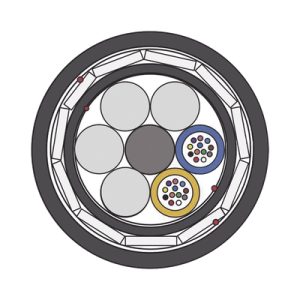 1 Kilómetro de Fibra Óptica Aérea (ADSS) G.652D Armada Anti roedor, Dieléctrica, Monomodo 24 Hilos, Span 200