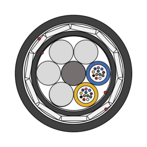 Kilómetro de Fibra Óptica Aérea (ADSS) G.652D Armada Anti roedor, Dieléctrica, Monomodo 24 Hilos, Span 100