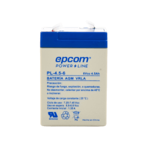 Batería de respaldo para equipo electrónico / UL / 6V @ 4.5 Ah /  Tecnología AGM-VRL / Uso en: Alarmas de intrusión / Incendio / Control de acceso / CCTV / Terminales tipo F1.