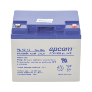 Batería de Respaldo para equipo electrónico / UL / 12V @ 40 Ah / Tecnología AGM-VRLA / Uso en: Alarmas de intrusión / Incendio / Control de acceso / CCTV / Terminales tipo HEX. M6