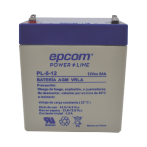 Batería de Respaldo para equipo electrónico / UL / 12V @ 5 Ah / Tecnología AGM-VRLA / Uso en: Alarmas de intrusión / Incendio / Control de acceso / CCTV /  Terminals tipo F1.