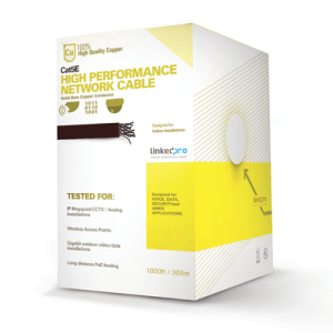 Bobina de cable de 305 m, Cat5e, PLENUM, color gris, alto rendimiento, para aplicaciones en CCTV, redes de datos. Uso interior