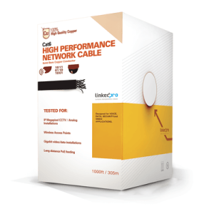 Bobina de cable de 305 Metros Cat6+ CALIBRE 23 ALTO RENDIMIENTO, Color DORADO, super flexible, UL , para aplicaciones de CCTV y redes de datos, Uso Interior