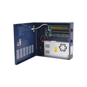 Fuente de poder profesional HEAVY DUTY de 11 - 15 Vcd @ 20 Amper, para 18 cámaras, con voltaje de entrada de: 96-264 Vca