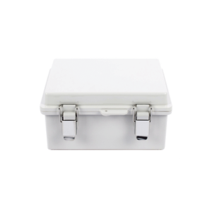 Gabinete de Plástico ABS, Uso en Intemperie IP66 (170 x 220 x 110 mm) Cierre por broche Inoxidable.