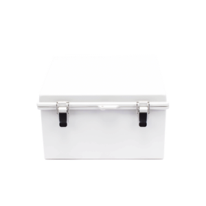 Gabinete de Plástico ABS, Uso en Intemperie ip66 (300 x 300 x 180 mm) Cierre por Broche Inoxidable.
