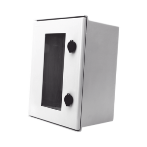 Gabinete de Poliéster IP65 Puerta Transparente, Uso en Intemperie (300 x 400 x 200 mm) con Placa Trasera Interior (Incluye Chapa y Llave).