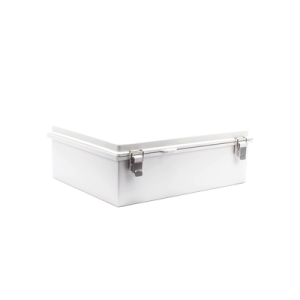 Gabinete de Plástico ABS, Uso en Intemperie IP66 (350 x 460 x 160 mm) Cierre por Broche Inoxidable.
