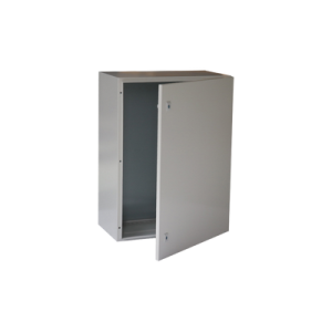 Gabinete de Acero IP66 Uso en Intemperie (600 x 600 x 250 mm) con Placa Trasera Interior y Compuerta Inferior Atornillable (Incluye Chapa y Llave).