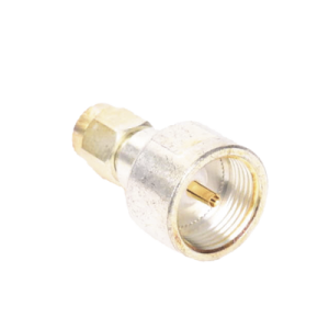 Adaptador UNIDAPT Hembra a SMA Macho, Plata / Oro / Teflón.