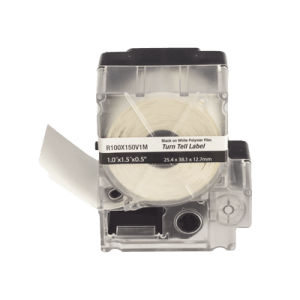 Casete de 100 Etiquetas Autolaminadas Turn-Tell, Con Rotación para Mejor Visibilidad, para Cables de Redes de Cobre o Fibra Óptica, de 5.5 a 7.1 mm de Diámetro