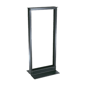 Rack de Dos Postes Estándar de 19 in, Rieles Numerados y Roscados #12-24, Fabricado en Aluminio, 24 Unidades de Rack, Color Negro