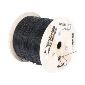 Carrete de 2 km de Fibra Óptica Aérea redonda (Figura 0) G.657B3 tipo Drop, Monomodo, 1 hilo, forro de 3 mm