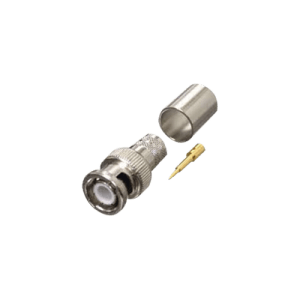Conector BNC Macho de Anillo Plegable para RG-8/U, LMR-400, 9913, CNT-400, Níquel/ Oro/ Teflón.