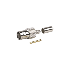 Conector BNC Hembra de Anillo para Cables RG-8/X, LMR-240, 9258, Níquel/ Oro/ Delrin.