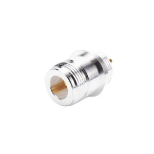 Conector N Hembra, para Montaje Frontal en Panel, Doble D Plano, Plata/ Oro/ Teflón.