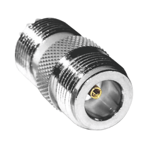 Adaptador en Línea de Conector N Hembra a UHF Hembra (SO-239), Plata/ Oro/ Teflón.
