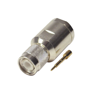 Conector TNC Macho de Rosca en 50 Ohm para cable LMR-400, 9913, 8214, CNT-400, RG8/U-SYS, RFLASH-1113, Plata/ Oro/ Teflón.