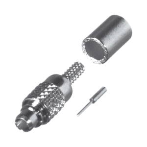 Conector MMCX Macho de Anillo Plegable para RG-178, BELDEN 83265, Grupo A, Oro/ Oro/ Teflón.