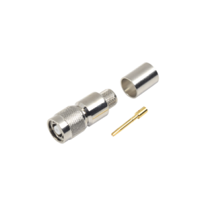 Conector TNC Macho Inverso, Anillo Plegable para ensamblar en cables RG-8/U, LMR-400, Niquel, Oro, Teflón
