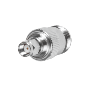 Adaptador en Línea, de Conector SMA Macho Inverso a N Hembra, Níquel/ Oro/ Teflón.
