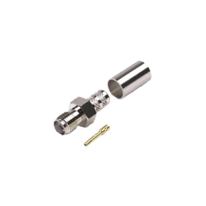 Conector SMA Hembra de Anillo Plegable para Cables RG-8/X, LMR-240, 9258, Niquel/Oro/Teflón.